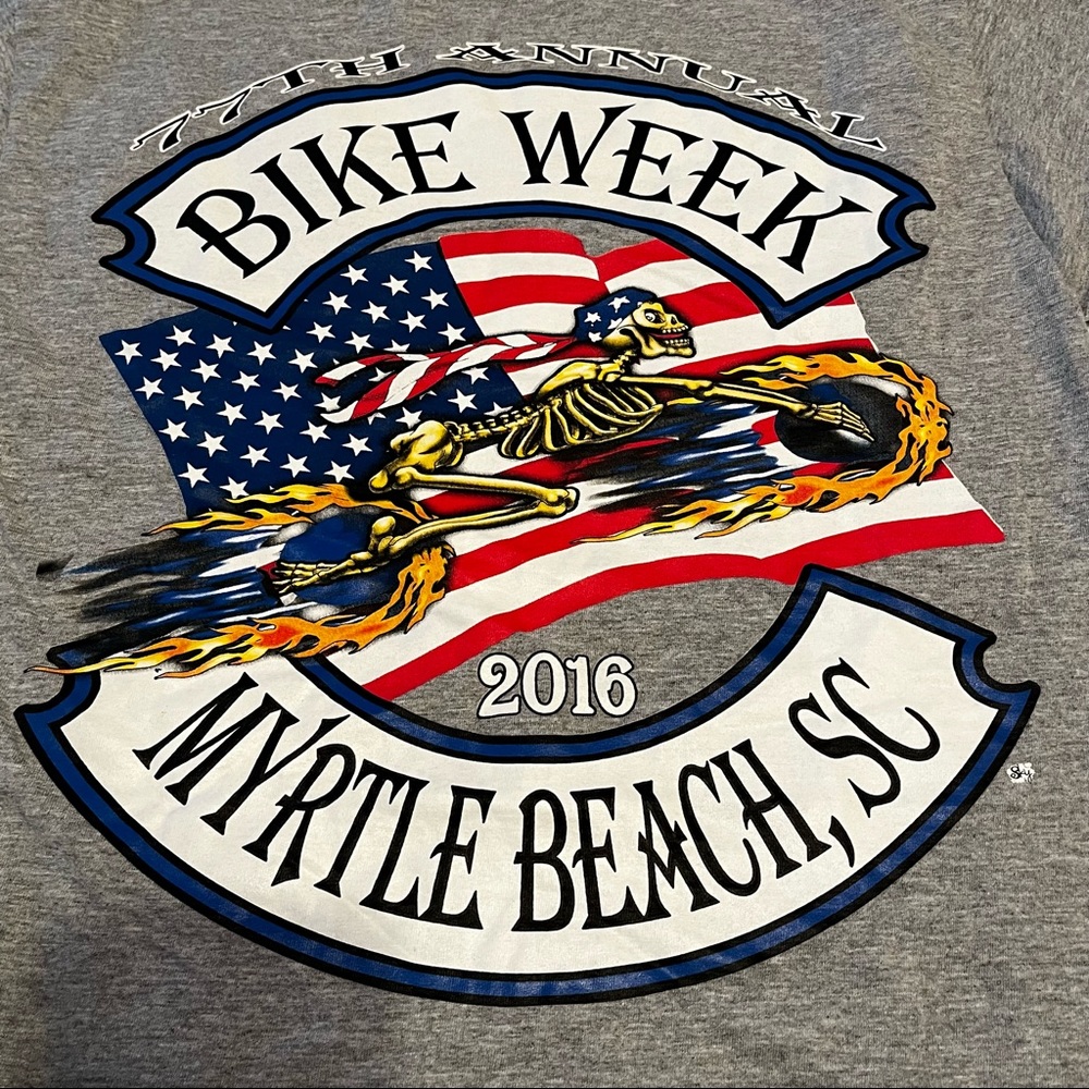 77th Annual Bike‎ Week 2016 Myrtle Beach South Carolina SZ Small Grey Gray Shirt